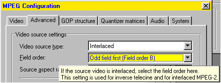 TMPEG Interlacing Options